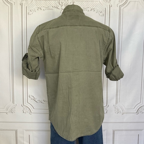 Clearwater Outfitters Mens Olive Khaki Green Long Sleeve Outdoorsman Top Medium - Picture 4 of 9